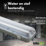 Armatuur voor Led TL | 2 x 1200mm | IP65